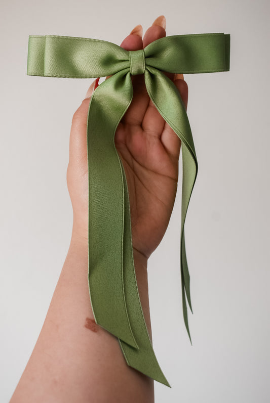 Sage Skinny ribbon bow