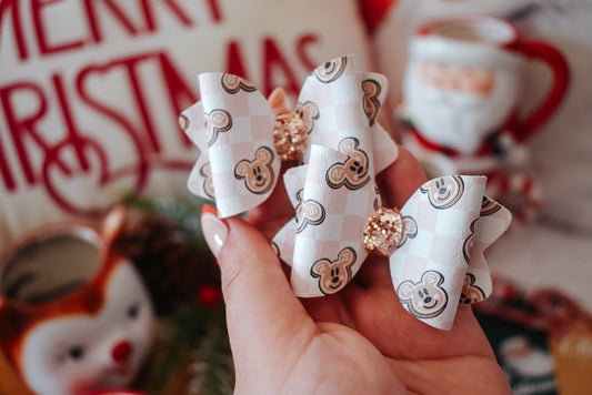 Gingerbread mouse heads pigtail set