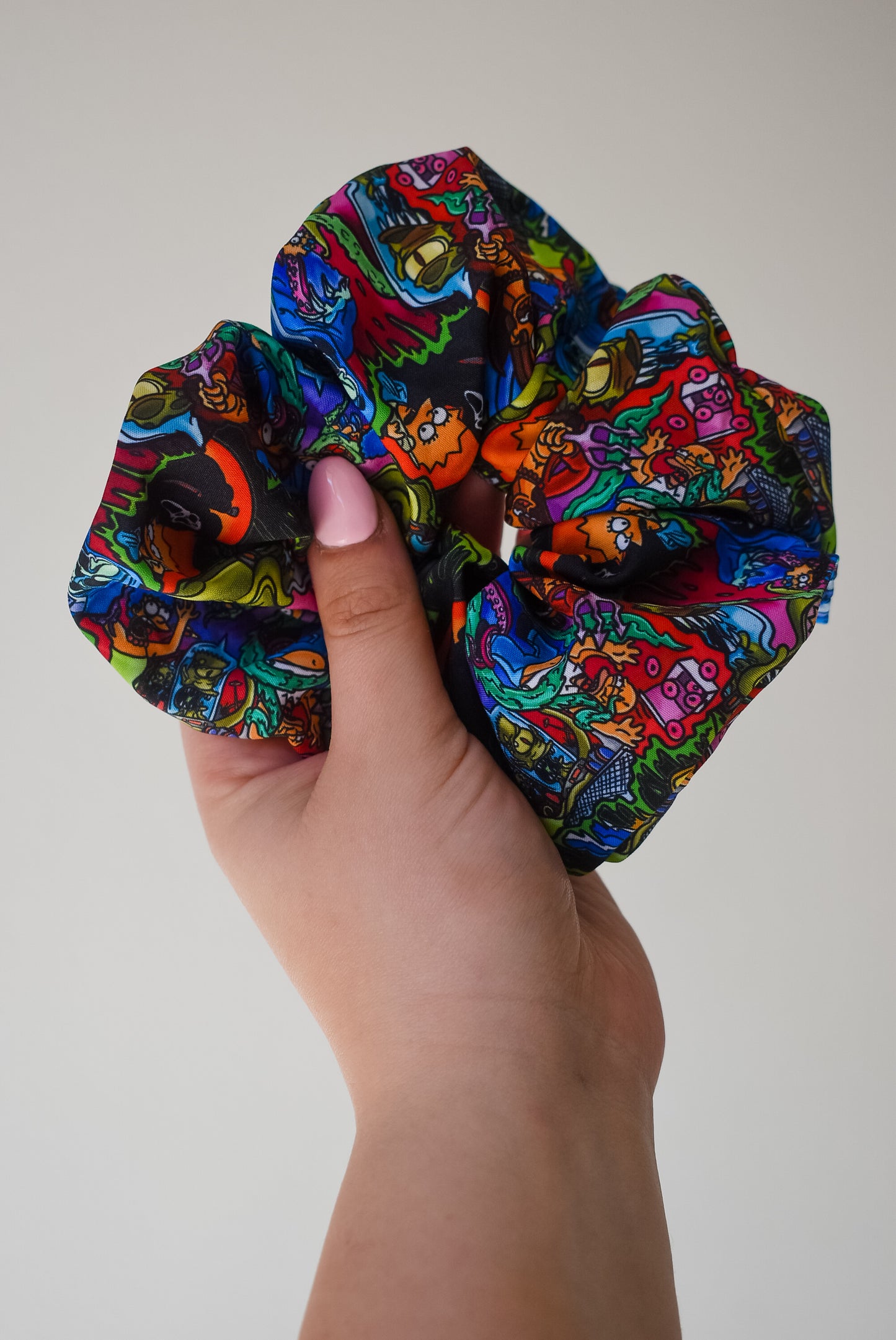 Vibrant Treehouse of horror scrunchie