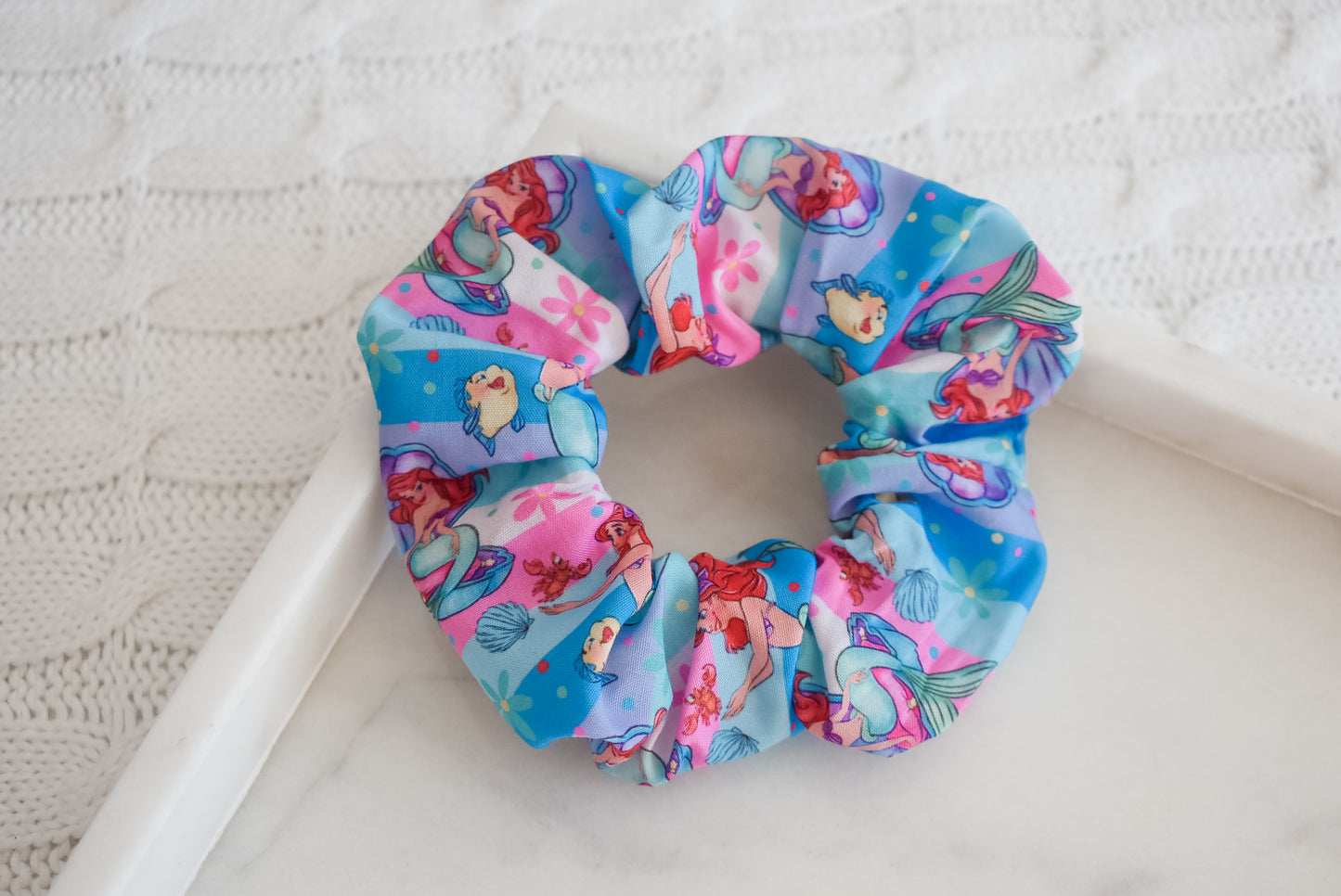 Rainbow mermaid scrunchie