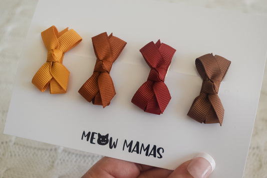 Boutique mini baby clip set Deep Spice Tones
