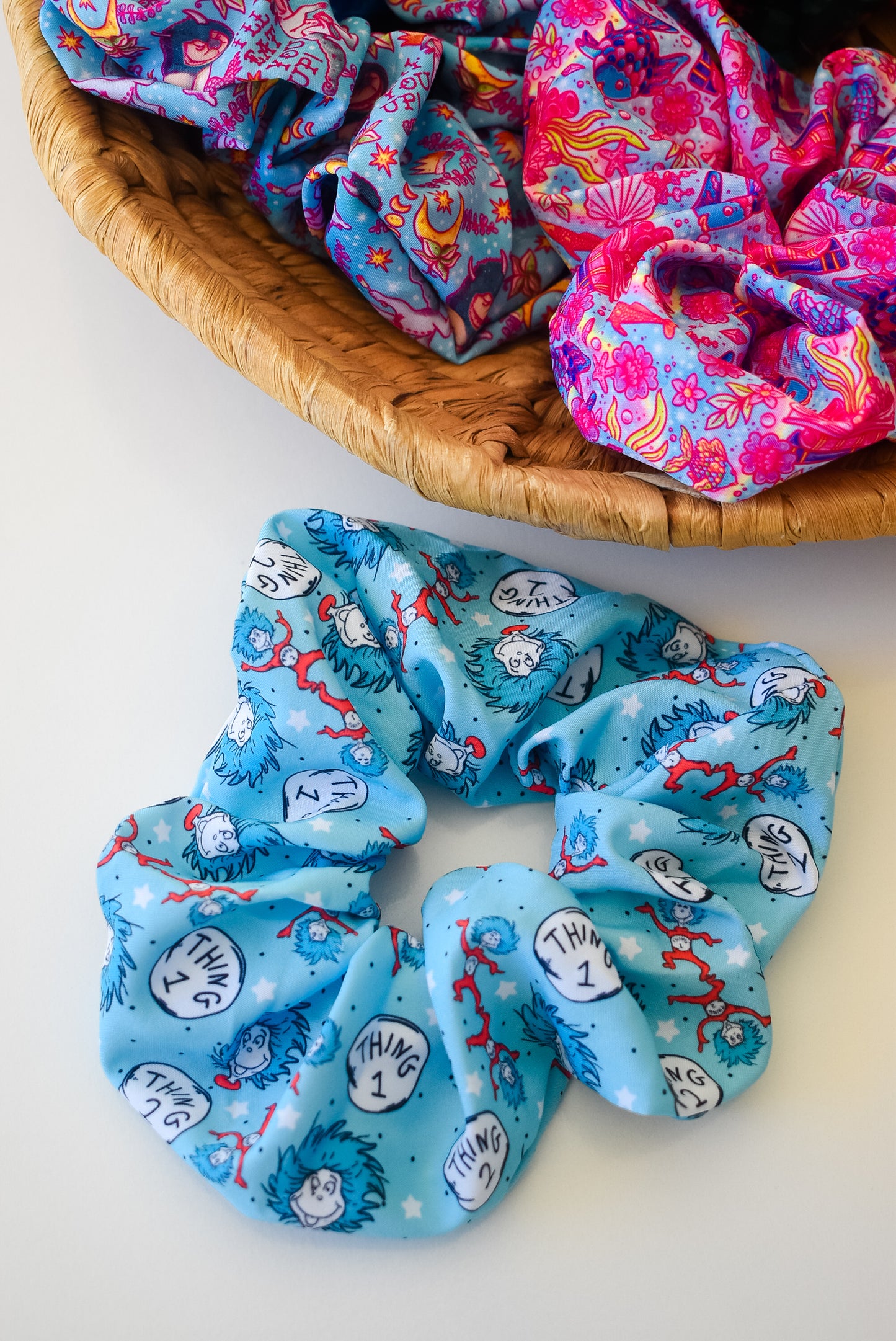 Blue Things scrunchie