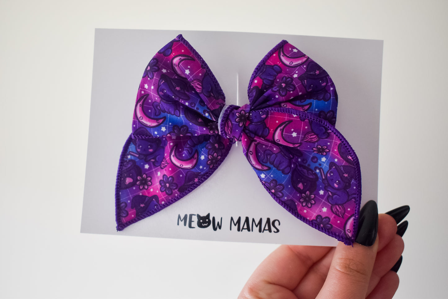 Witchy cats mini whimsical sailor bow