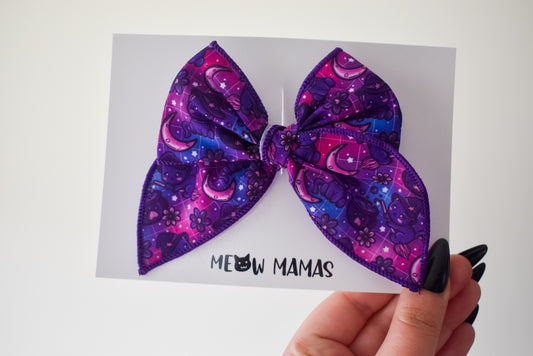 Witchy cats mini whimsical sailor bow