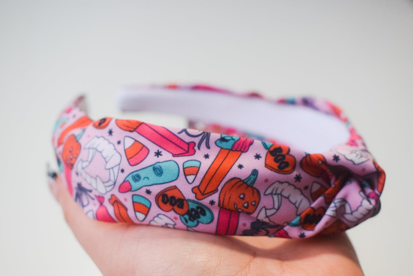 Trick or treat Top Knot hard headband