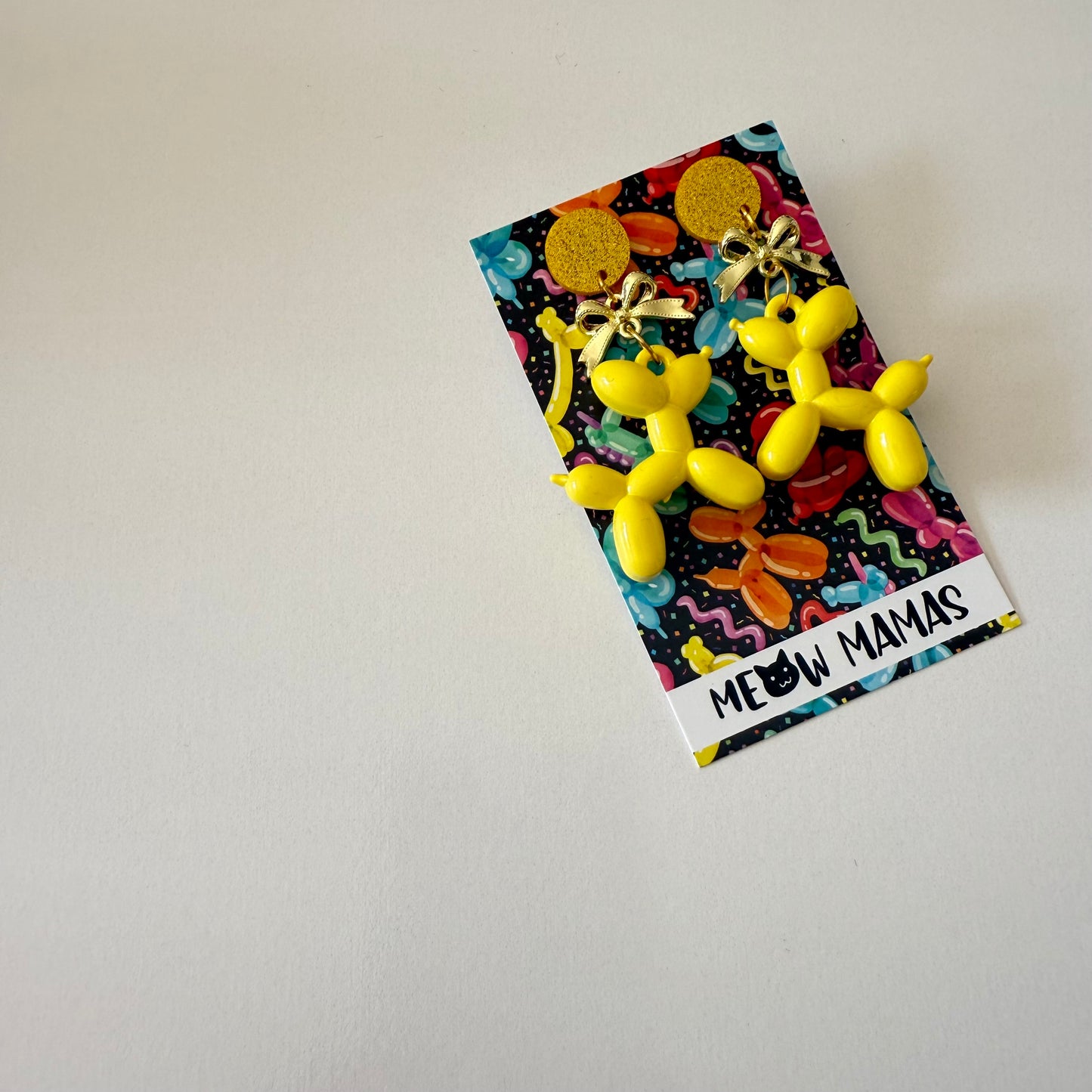 Balloon dog earrings YELLOW