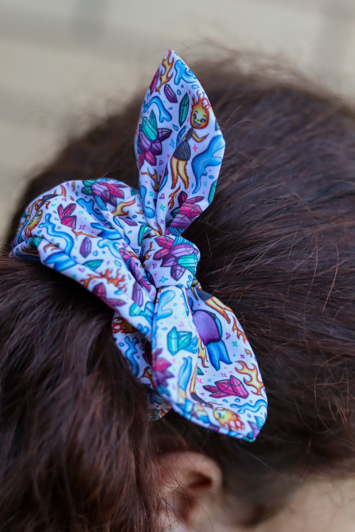 Elemental small twist scrunchie