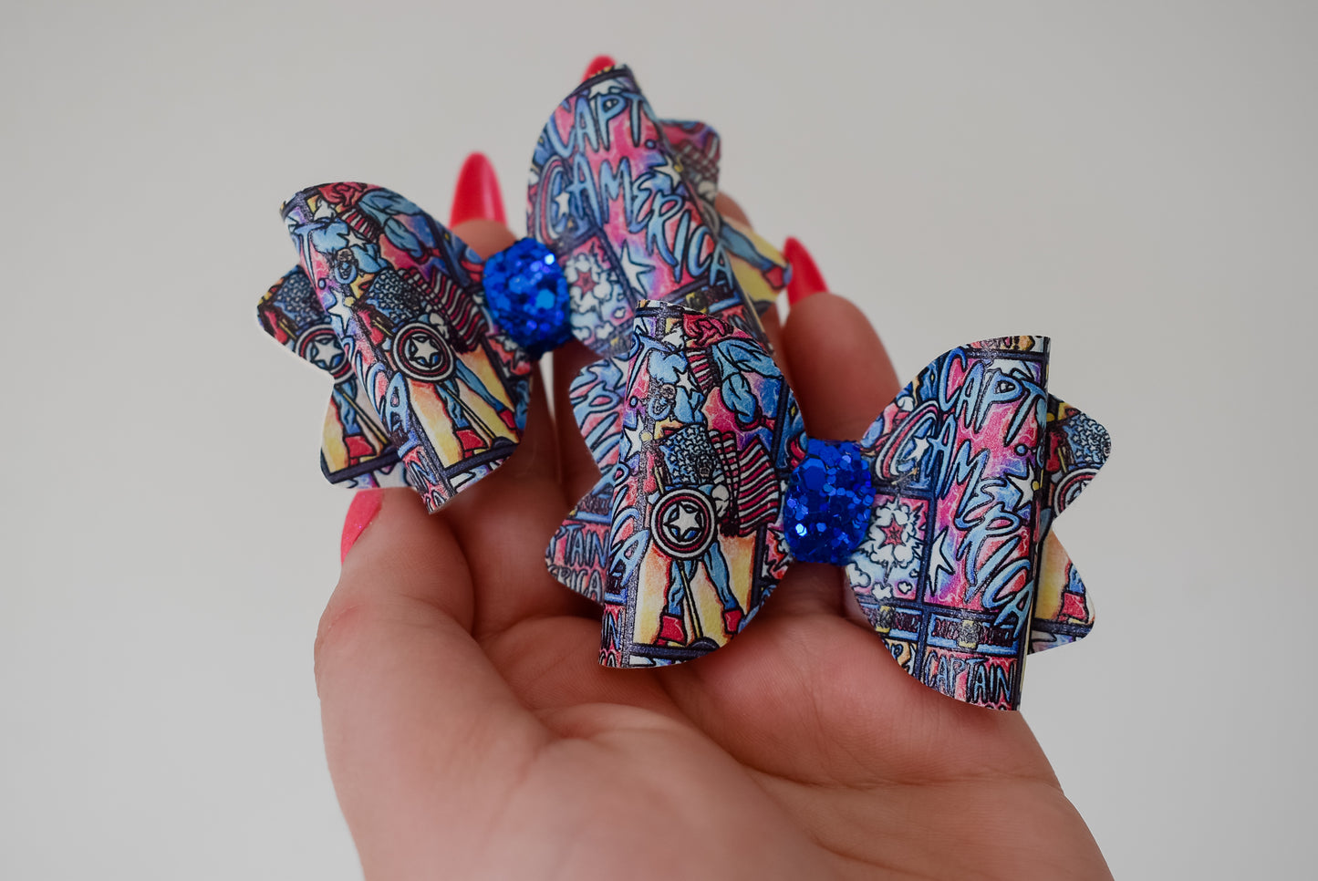 Captain america comic scene pigtail set