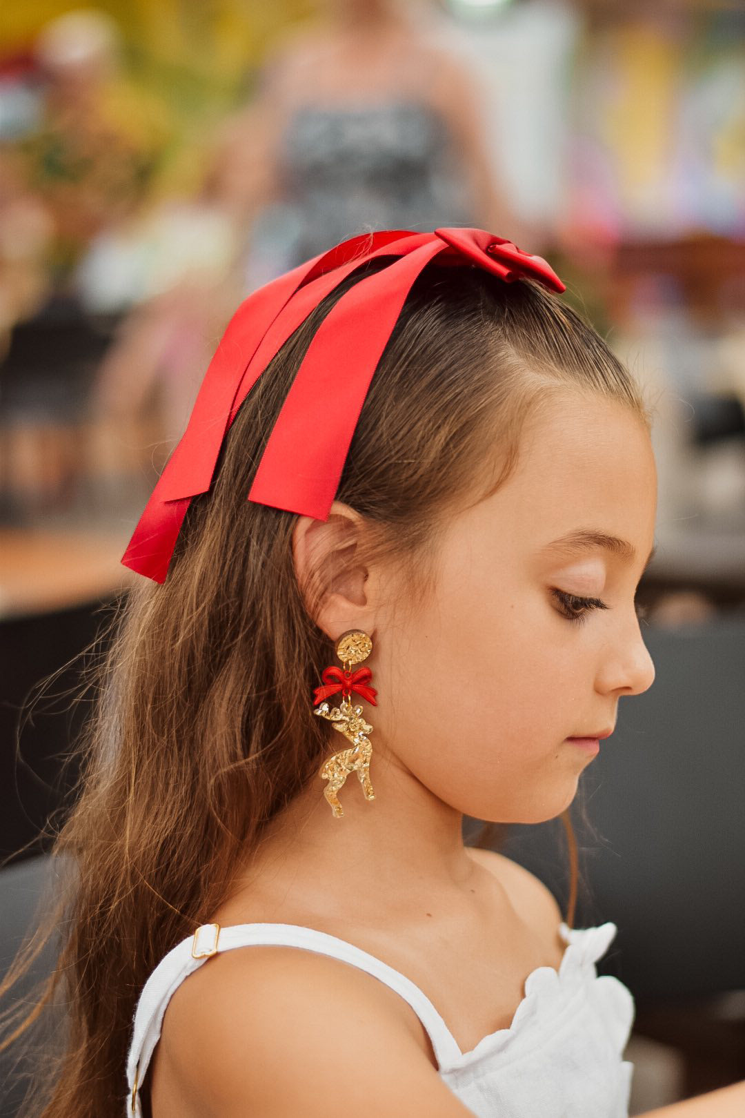 Reindeer dangle Acrylic earrings GOLD