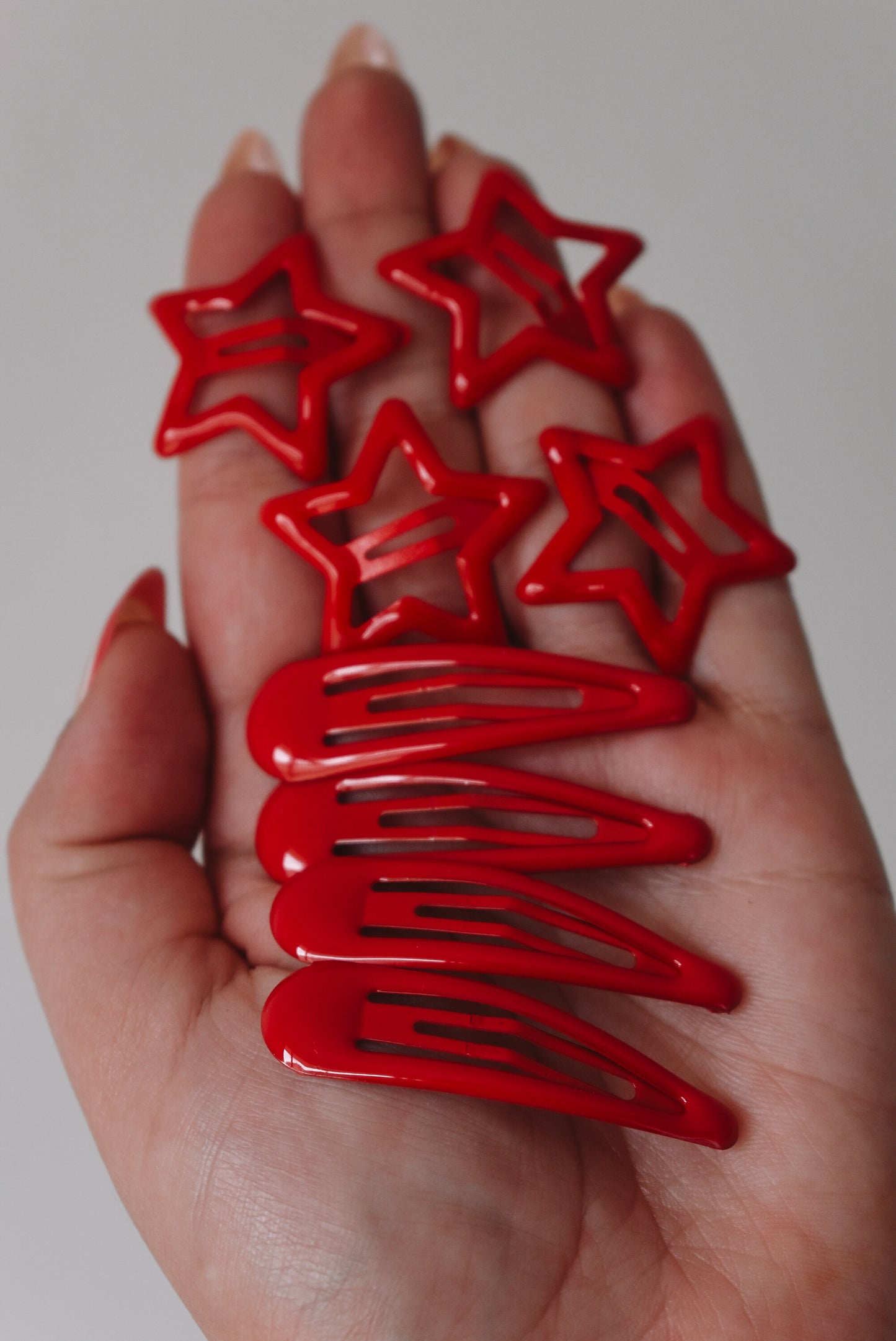 Vibrant red fringe clip set