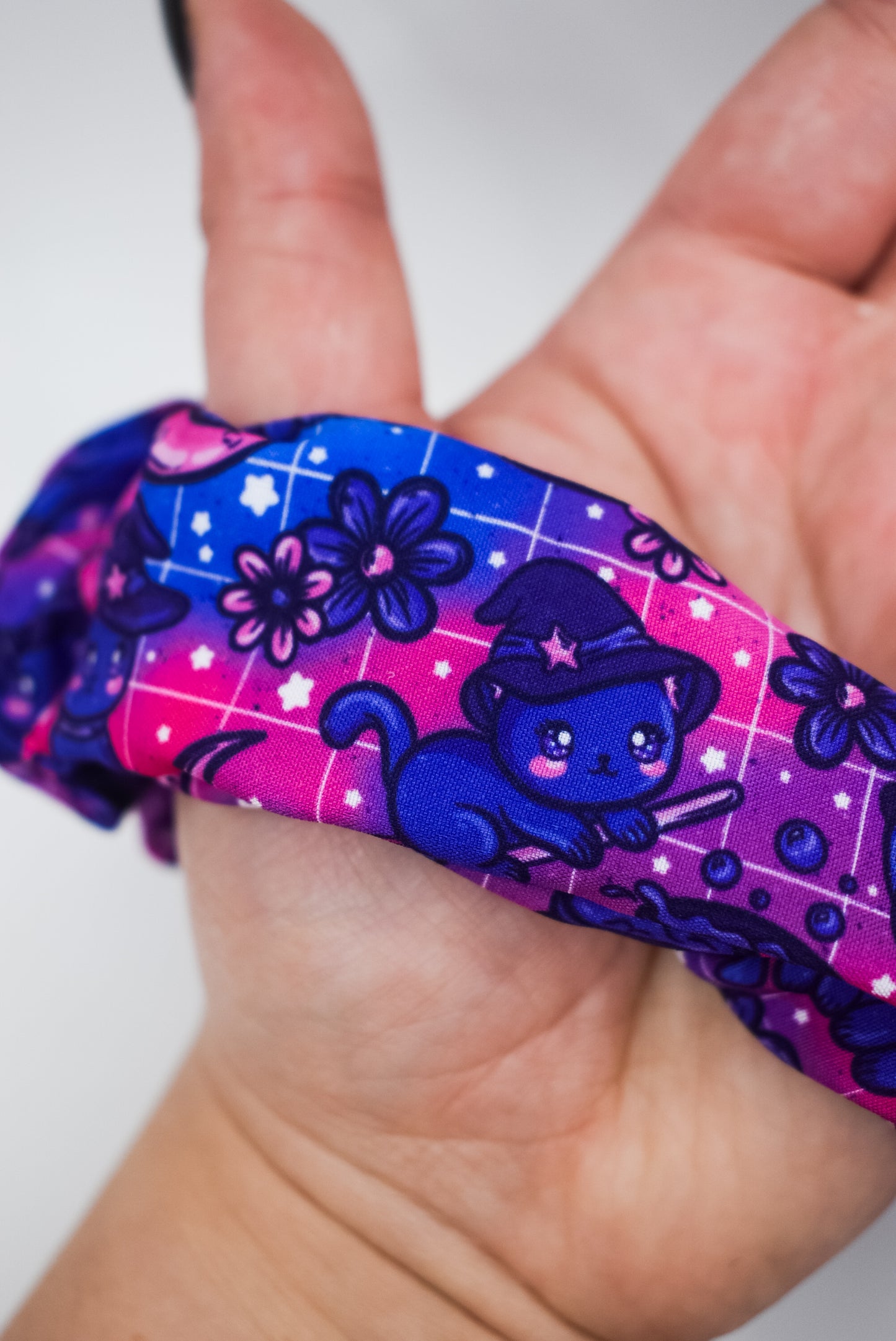 Halloween cats small twist scrunchie