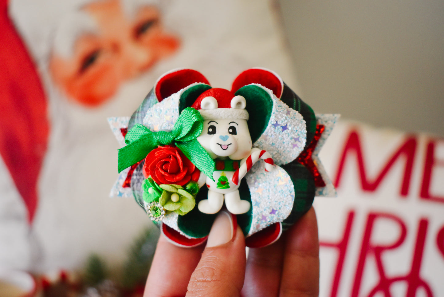 WHITE bear Christmas clay