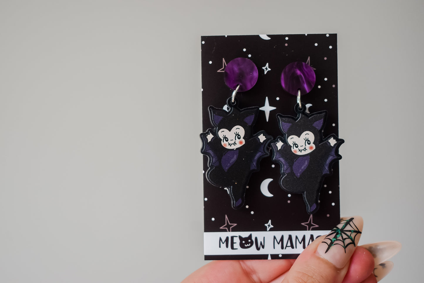 Kewpie Bat Acrylic earrings