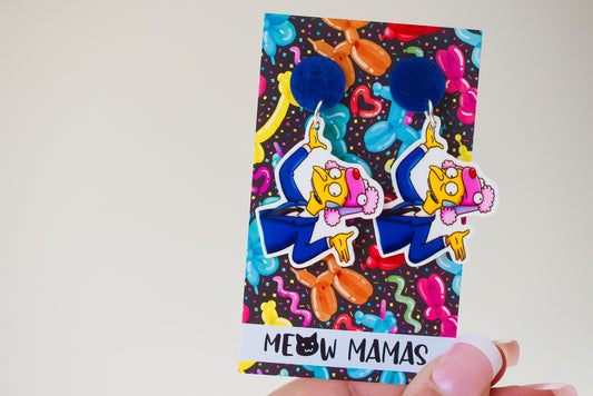 Beret of poodle on my noodle dangle earrings