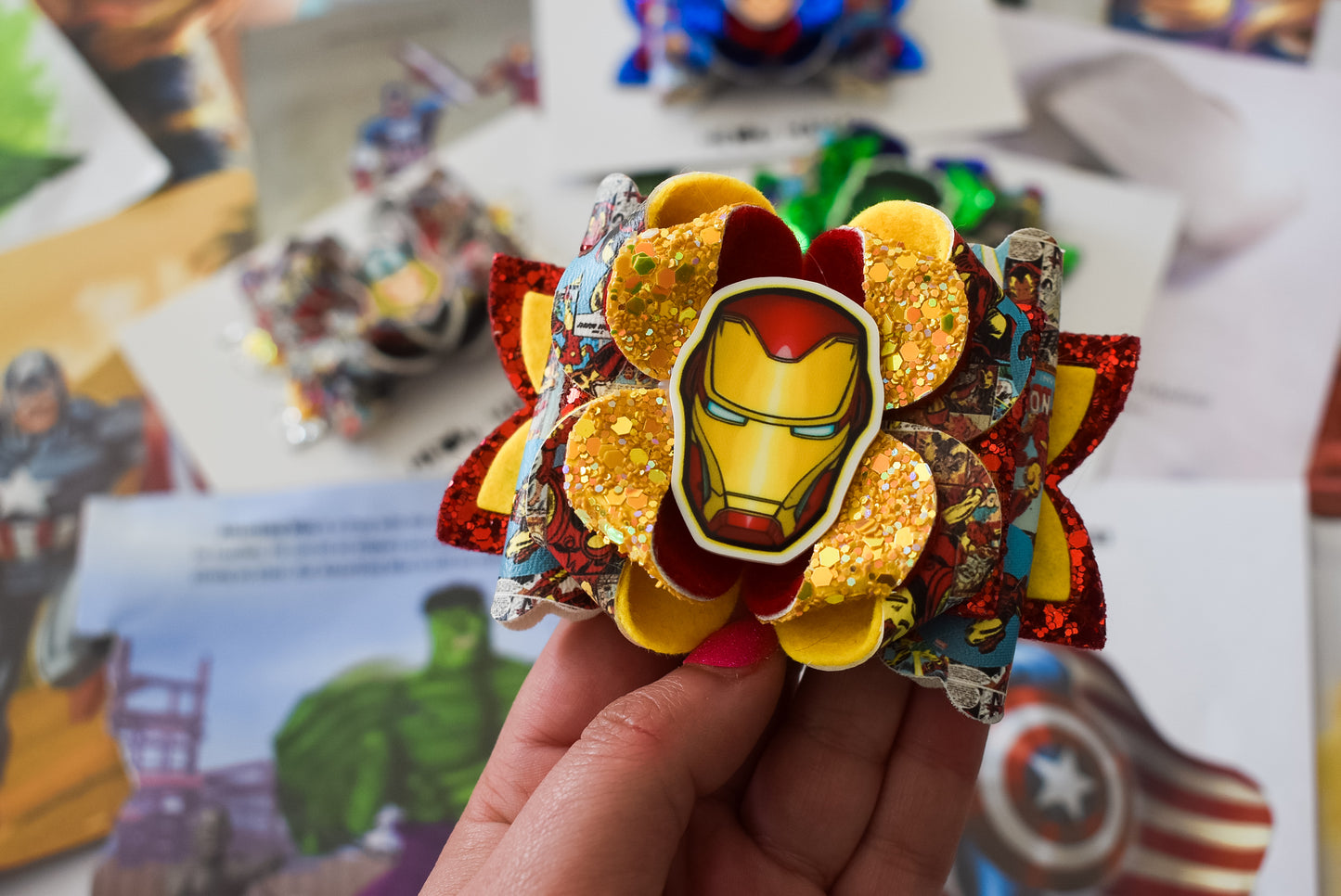 Iron man OTT hair bow