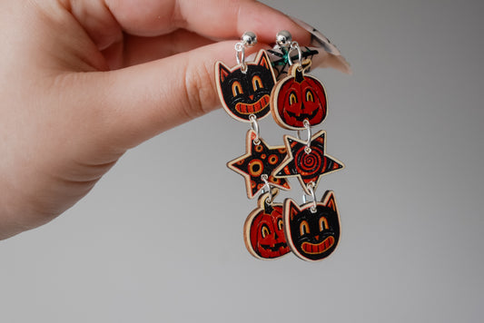 Retro halloween dangle earrings