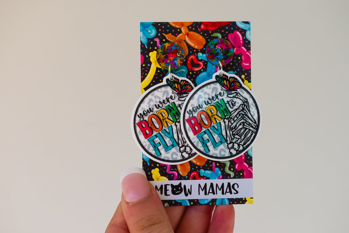 Born to fly dangle earrings