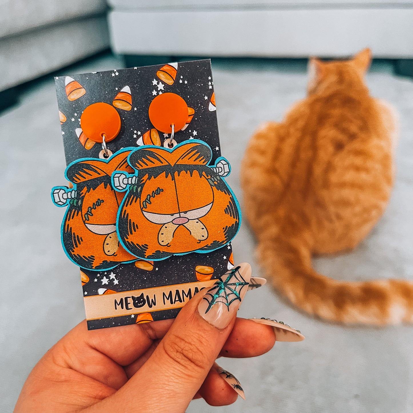 Spooky Garfield wooden dangles