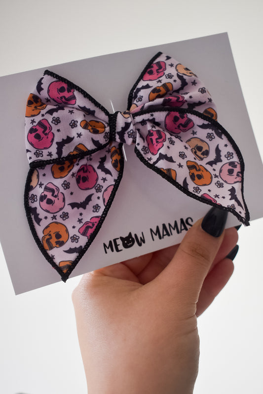 Muted skulls mini whimsical sailor bow