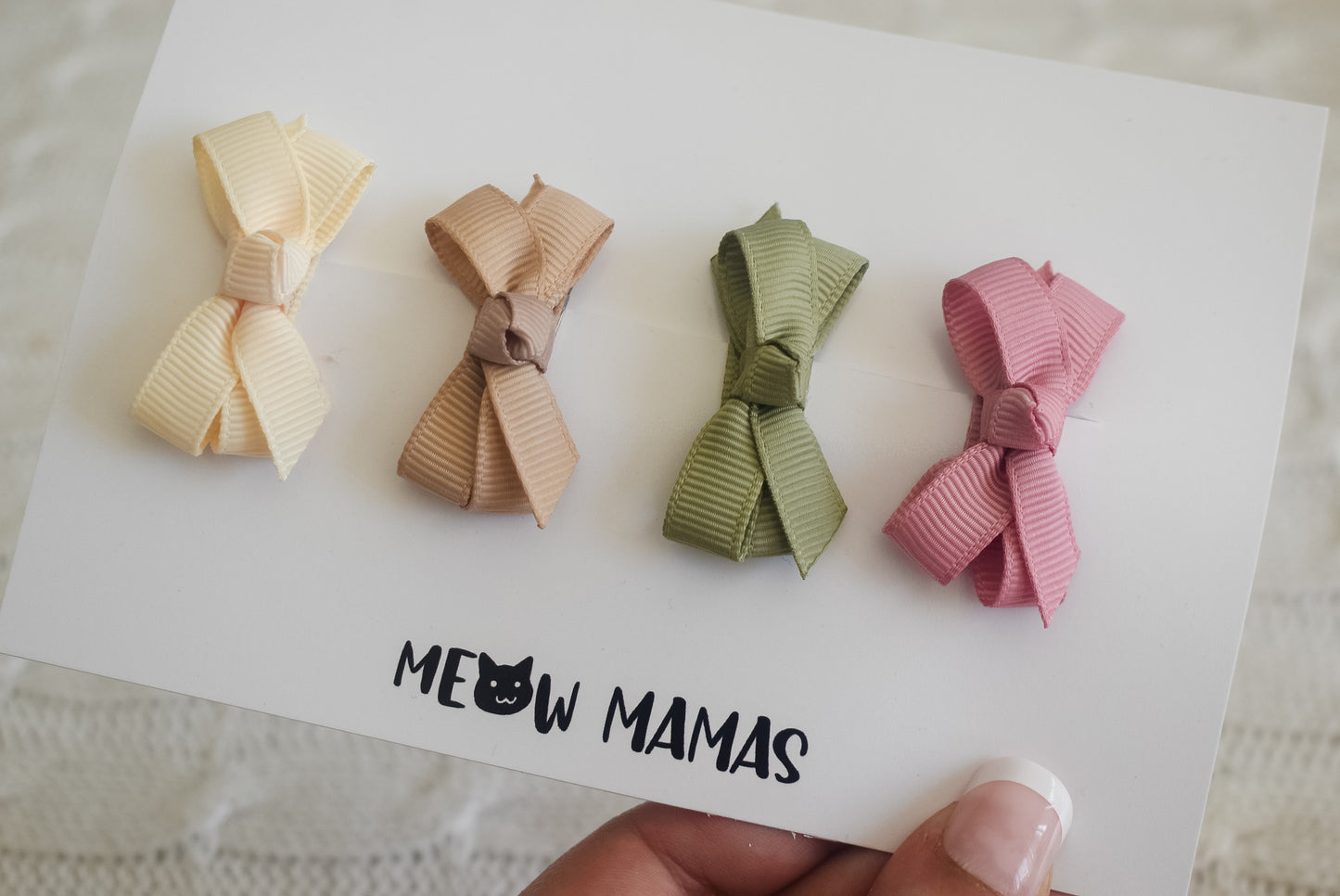 Boutique mini baby clip set Neutral Tones