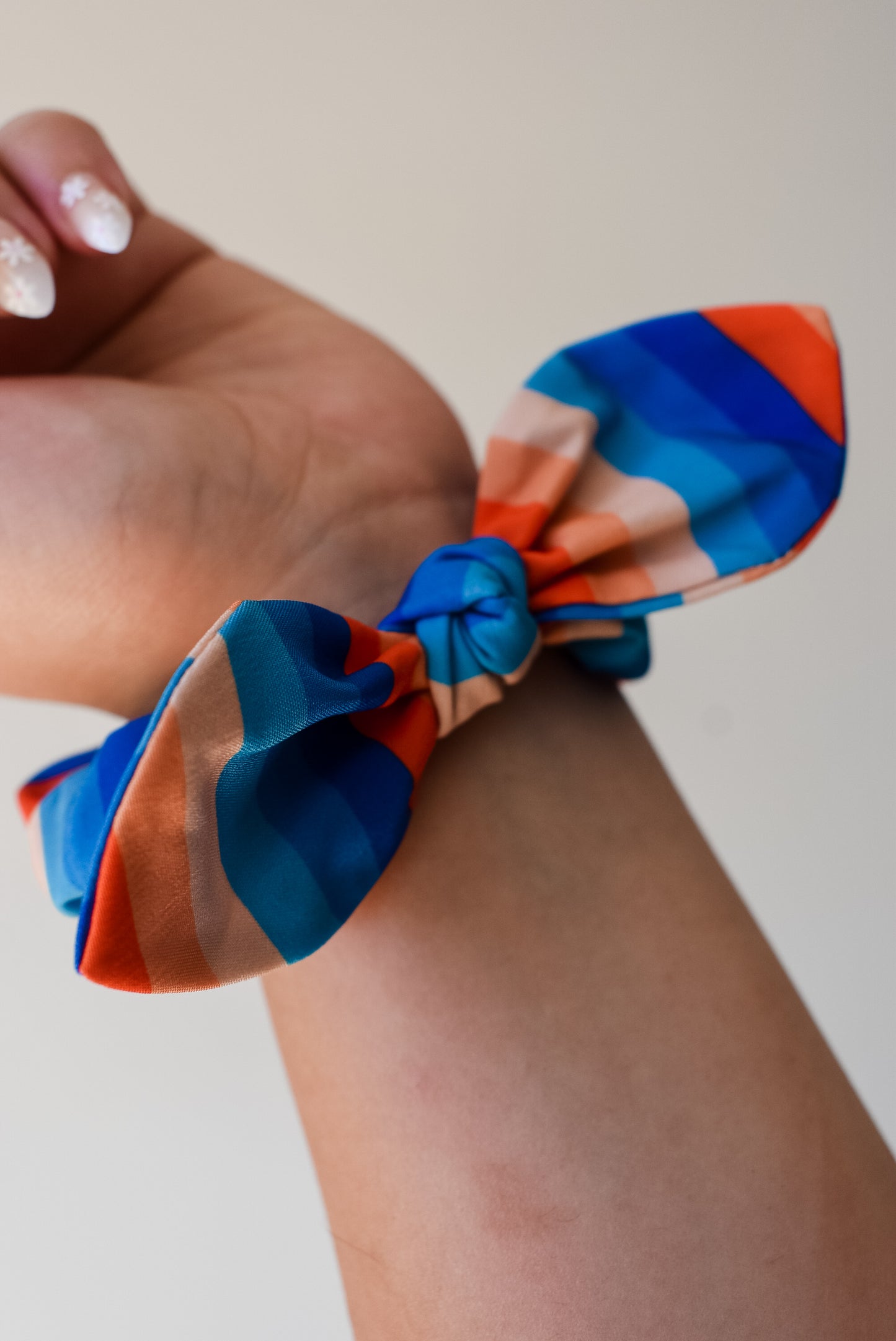 Rainbow small twist scrunchie