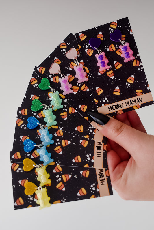 Spooky Gummy Bear dangle earrings