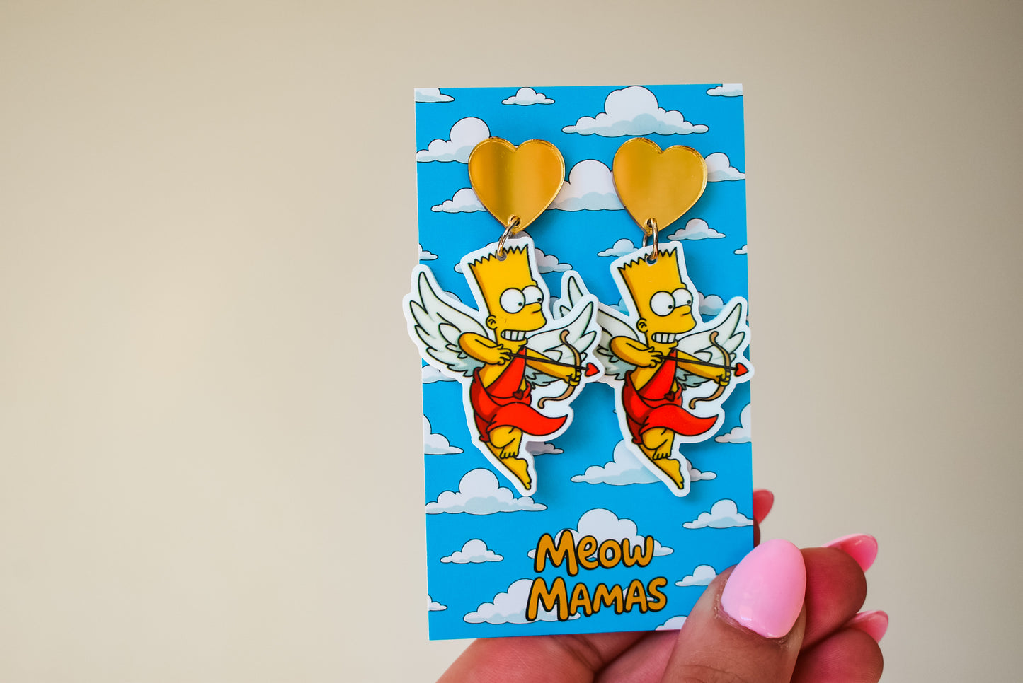 Cupid Bart dangle earrings