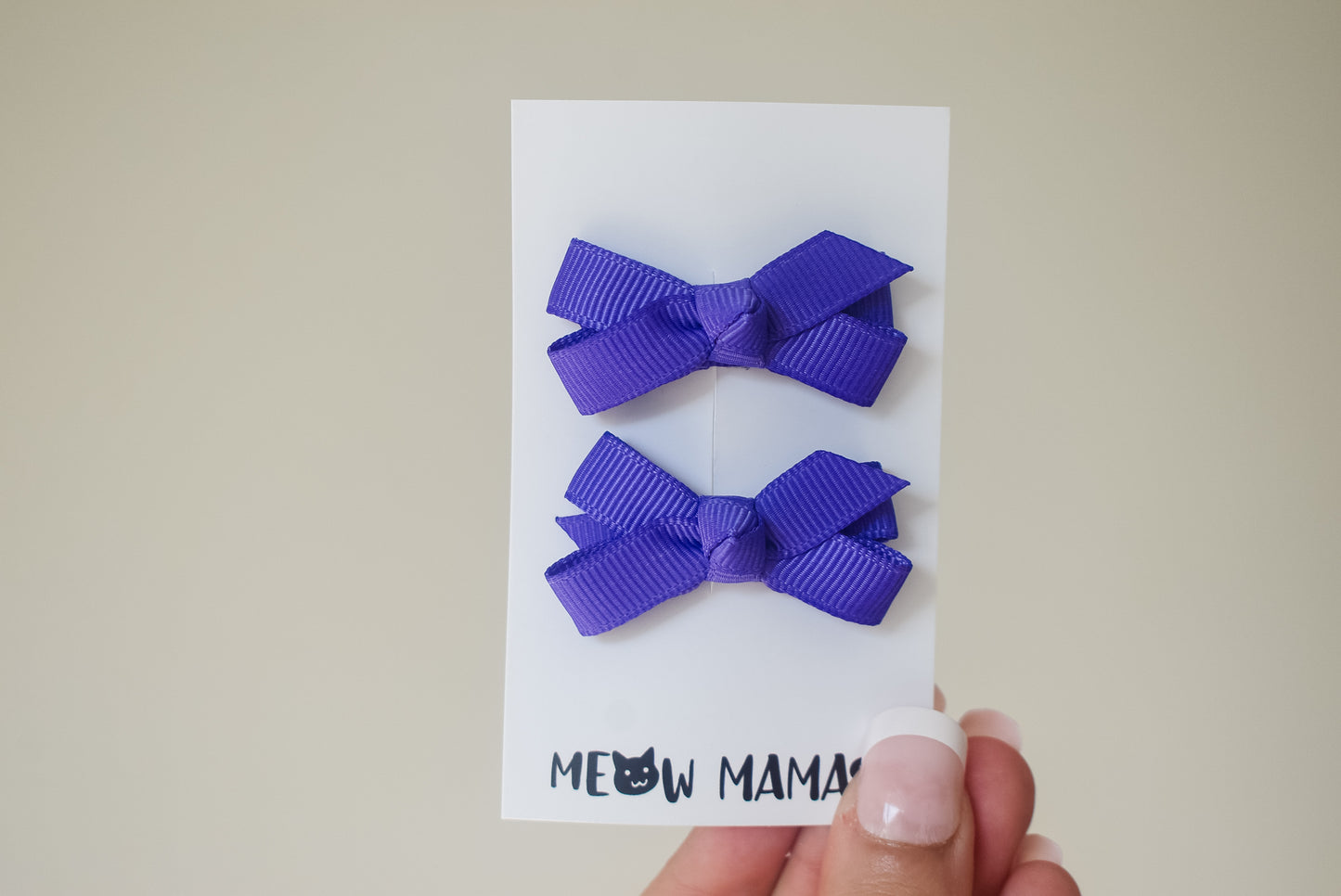 Boutique baby ribbon clips Purple