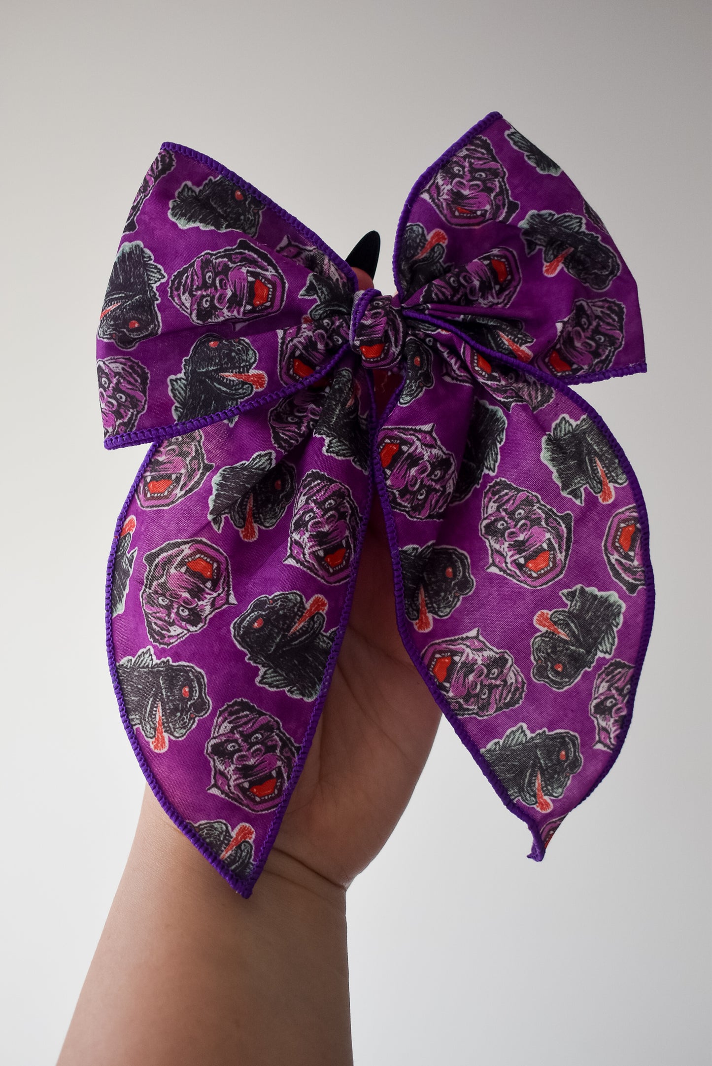 Godzilla vs King Kong 5 inch hand tied sailor bow