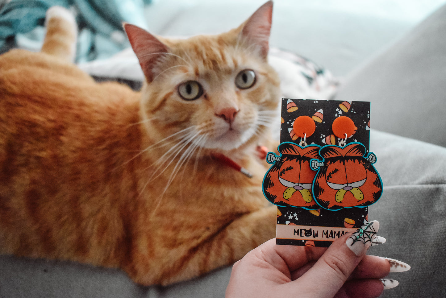 Spooky Garfield wooden dangles
