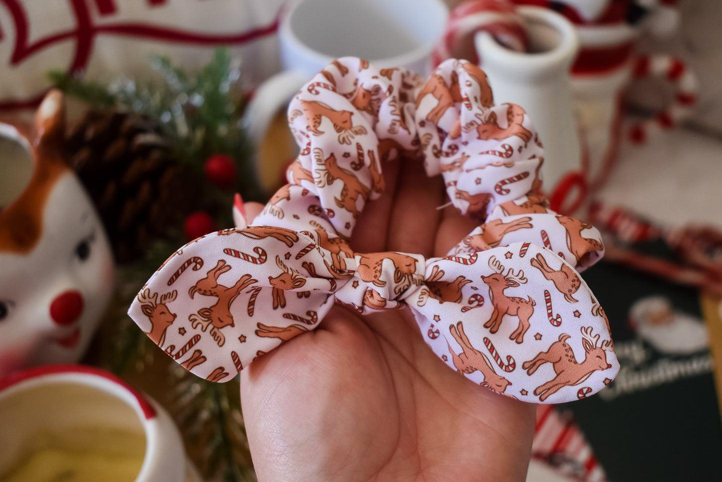 Reindeer twist scrunchie