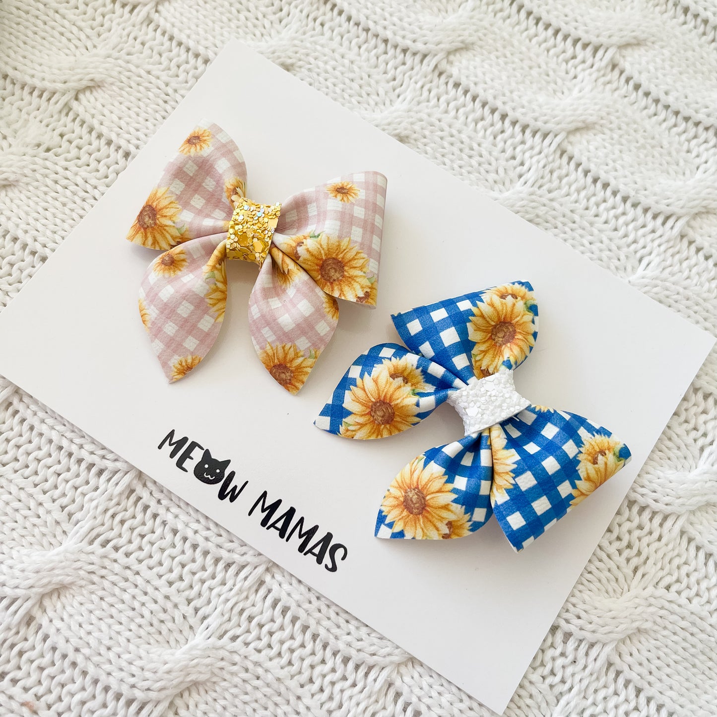 Sunflower mini sailor bow