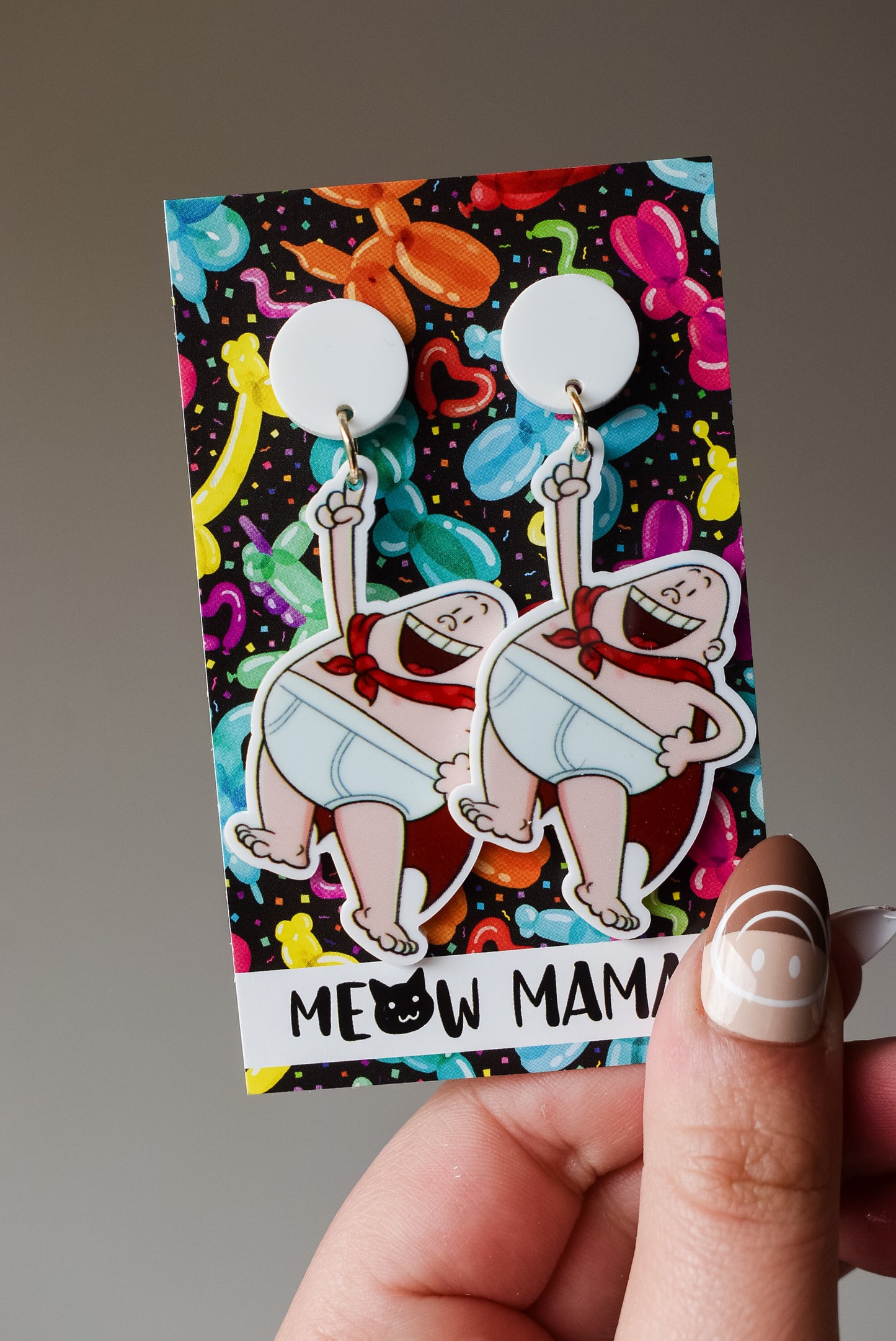 Captain underpants dangle earrings