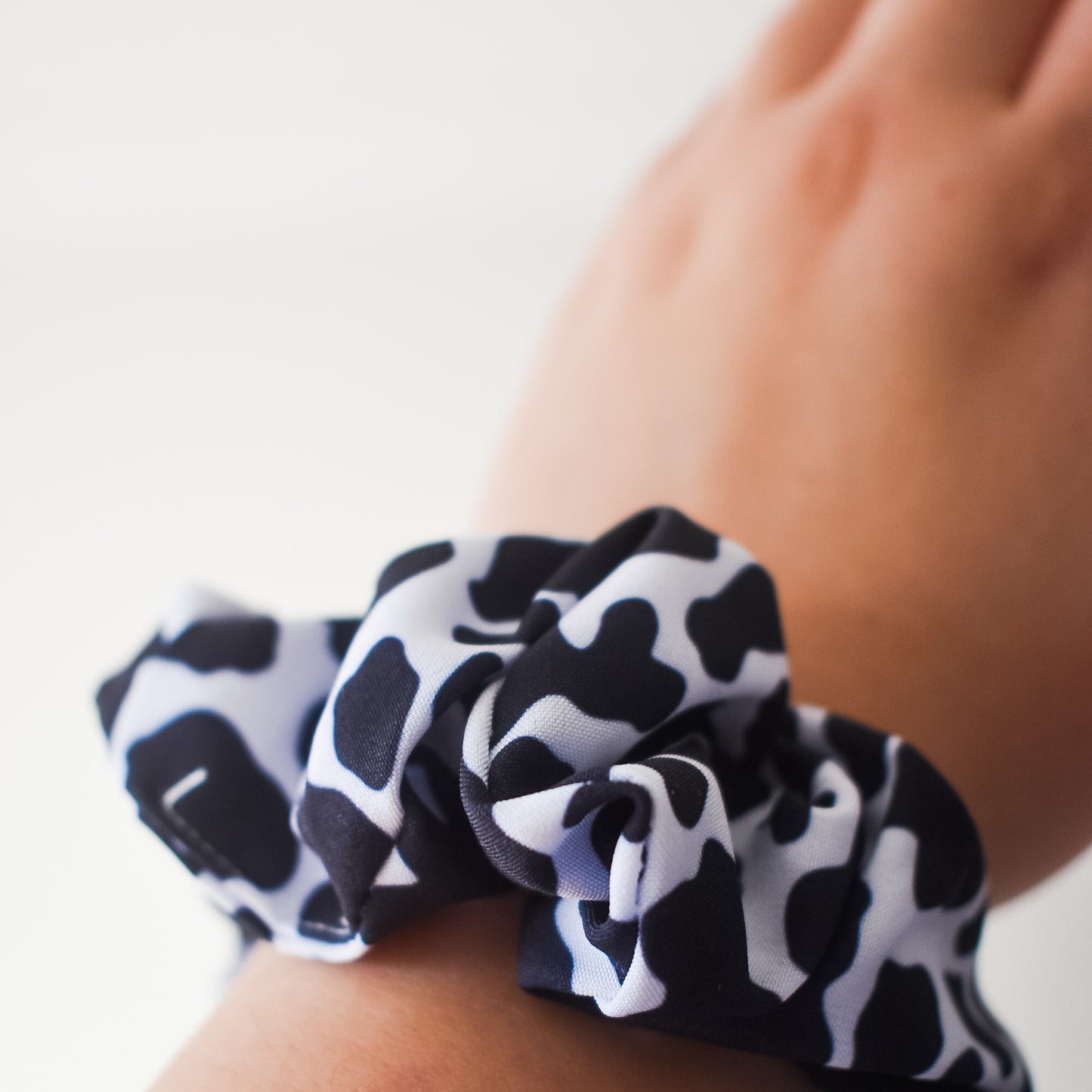 Cow print small twist scrunchie