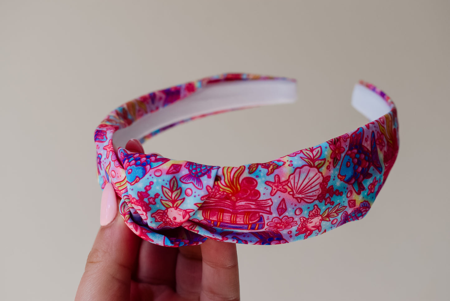 Pastel rainbow fish hard headband