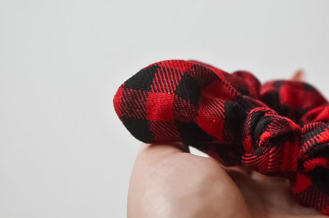 Buffalo plaid small twist scrunchie