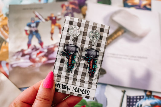 Thor tattoo style Acrylic earrings