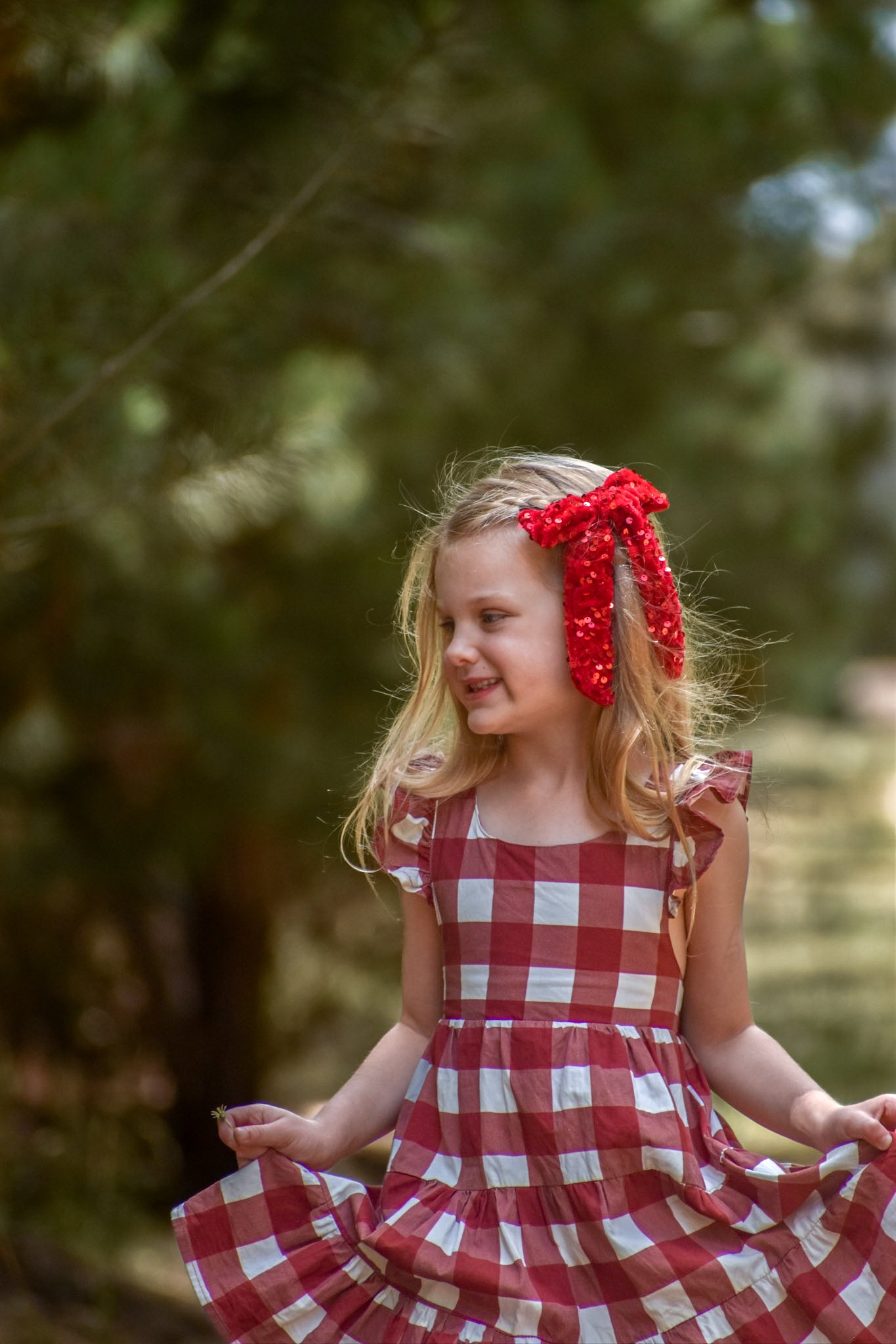 Sequin hand tied bow in colour Mariah