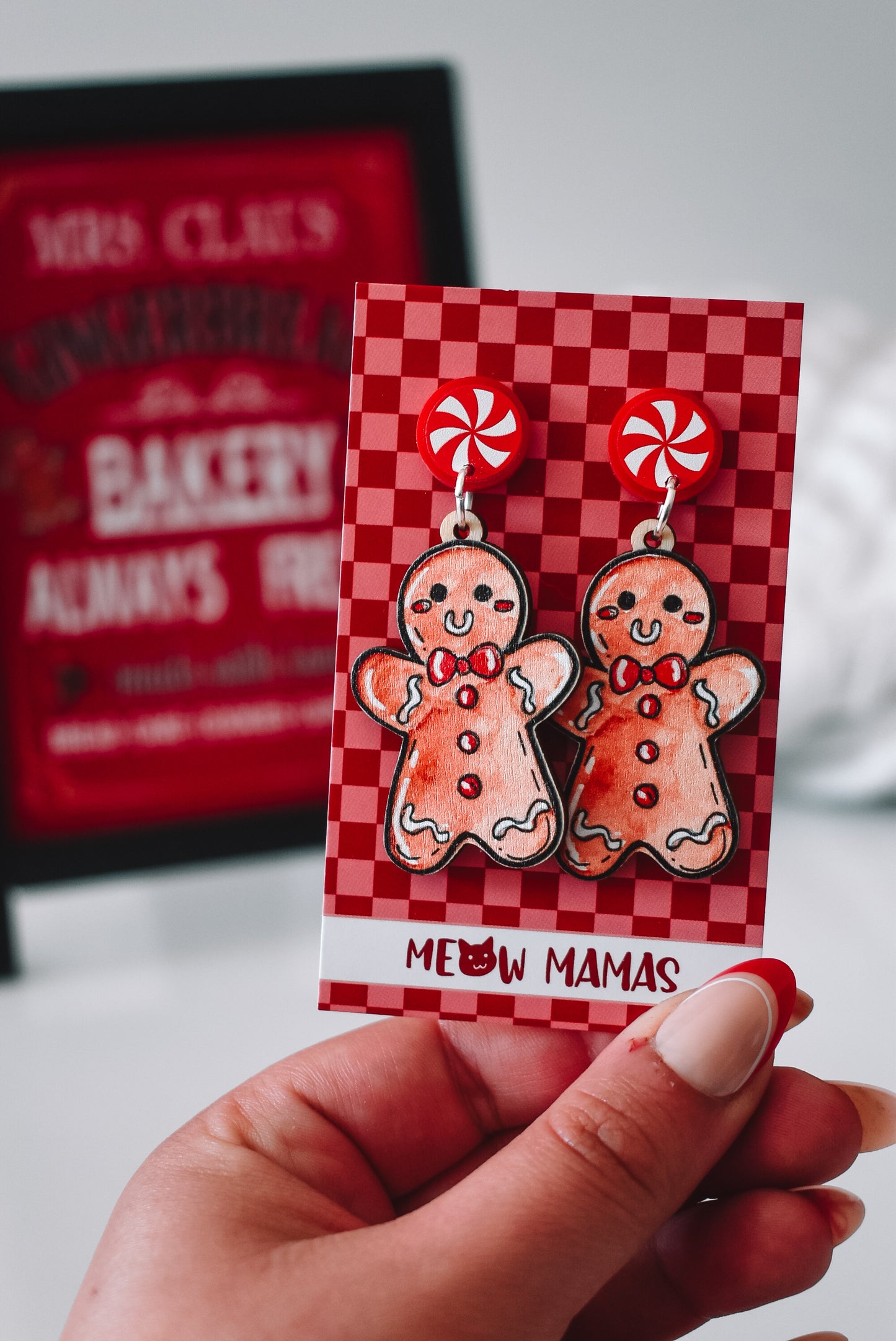 gingerbread wooden dangles