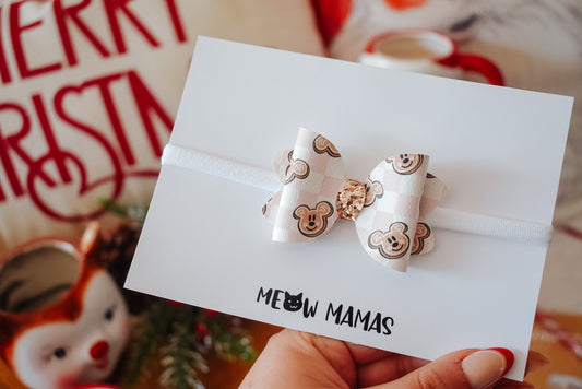 Gingerbread mouse heads petite singular bow