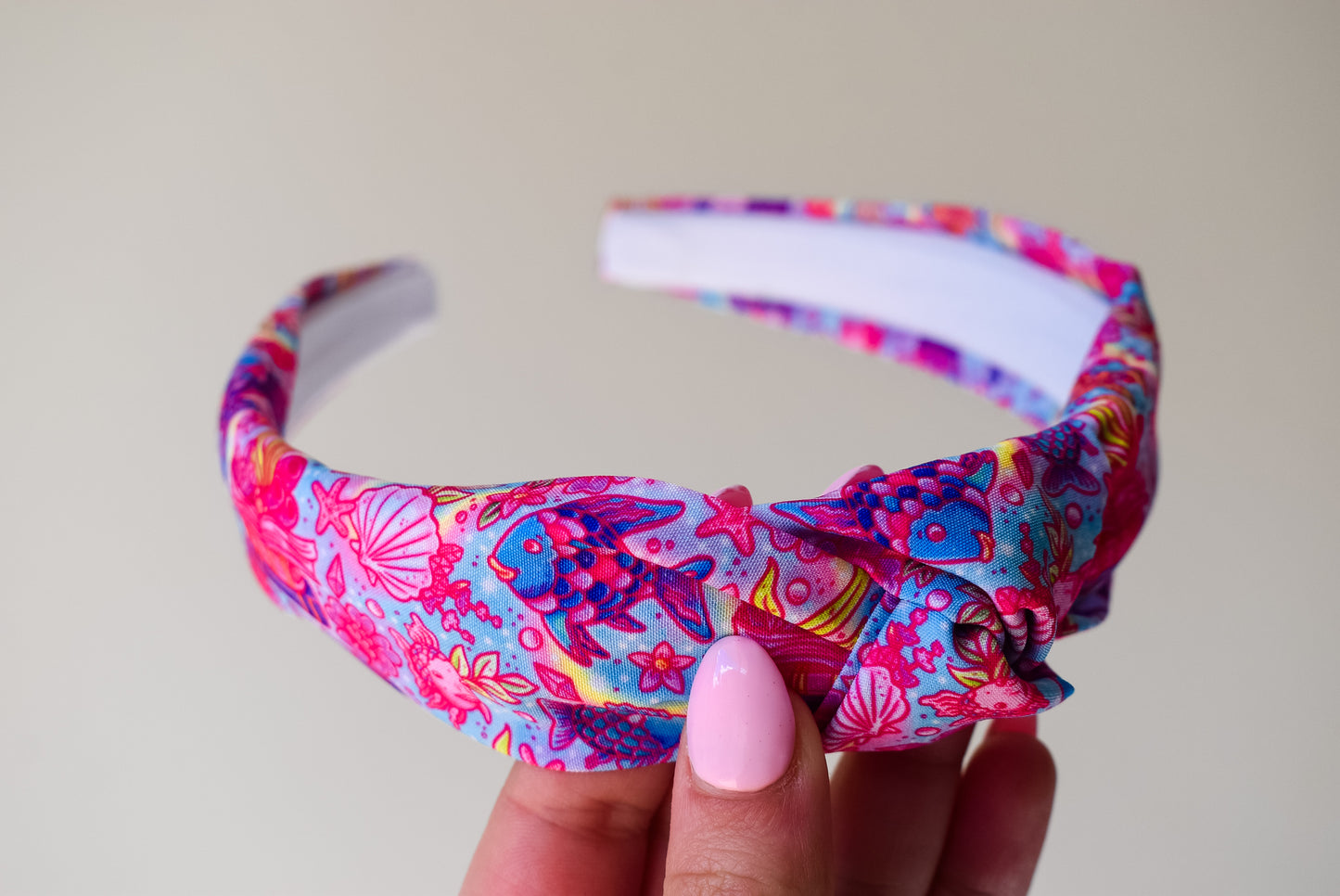 Pastel rainbow fish hard headband