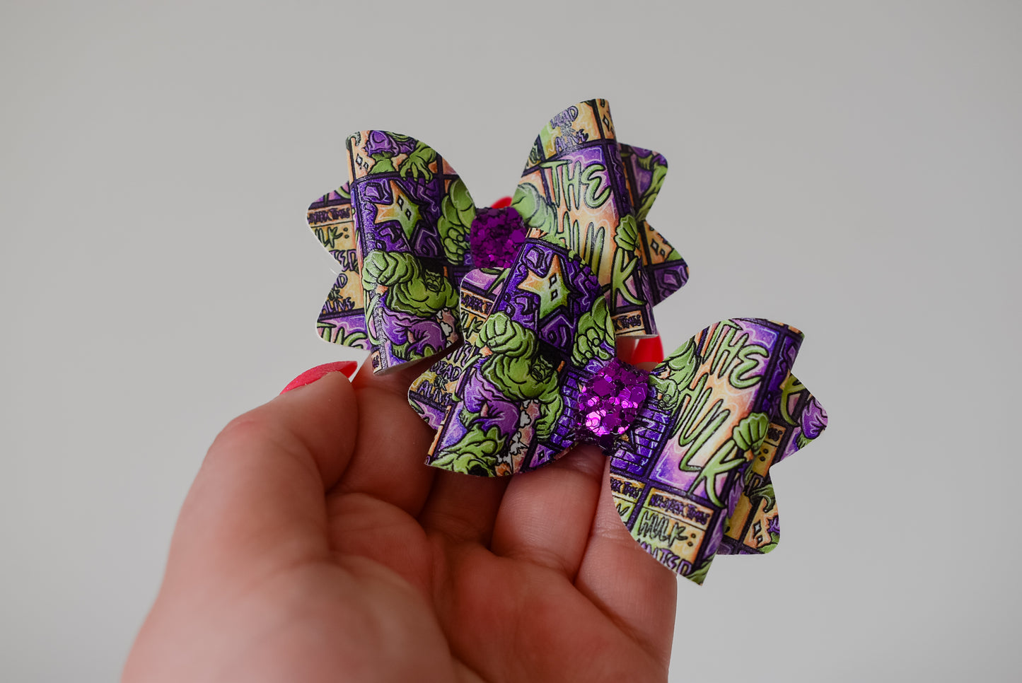 Hulk comic scene pigtail set