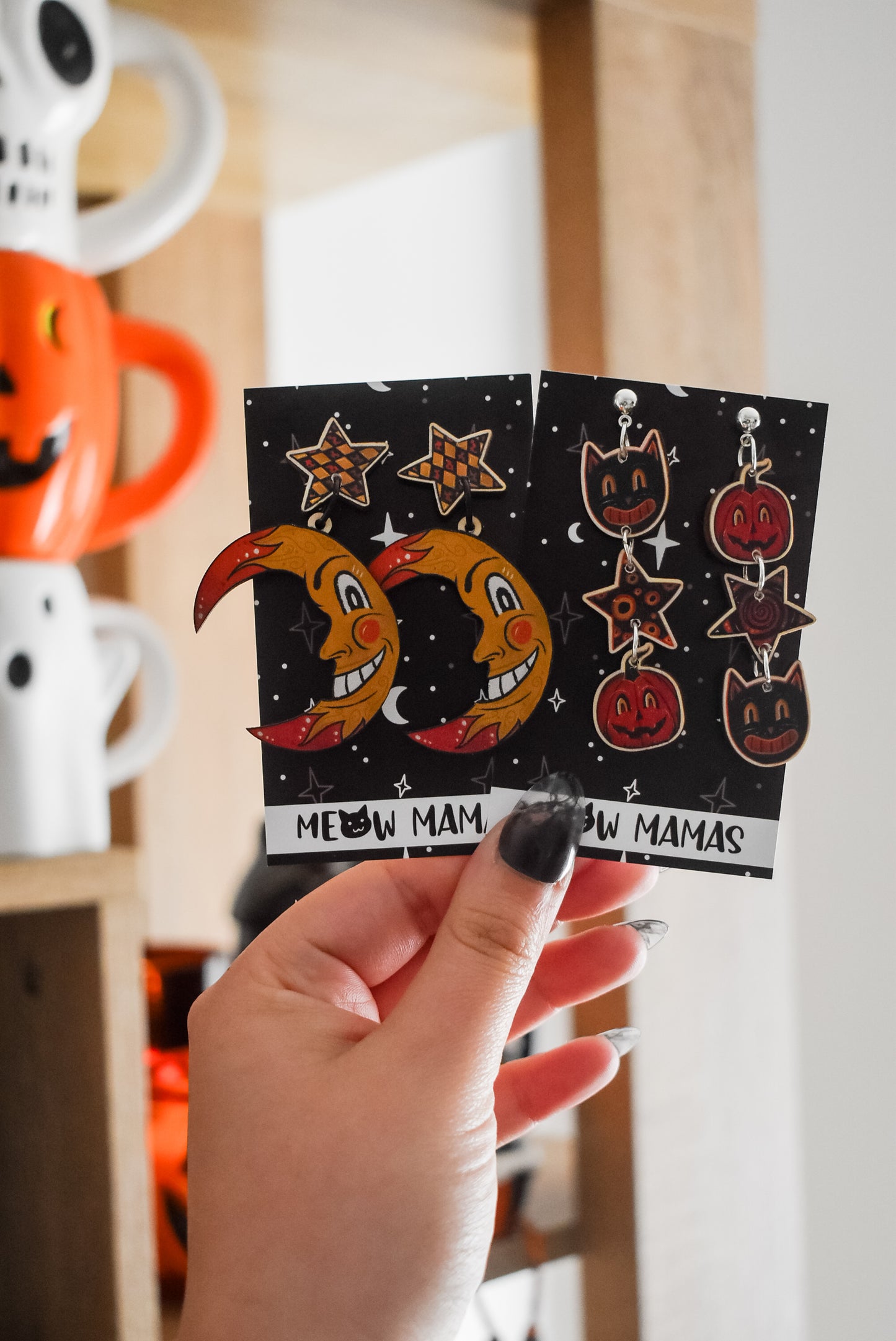 Retro halloween dangle earrings