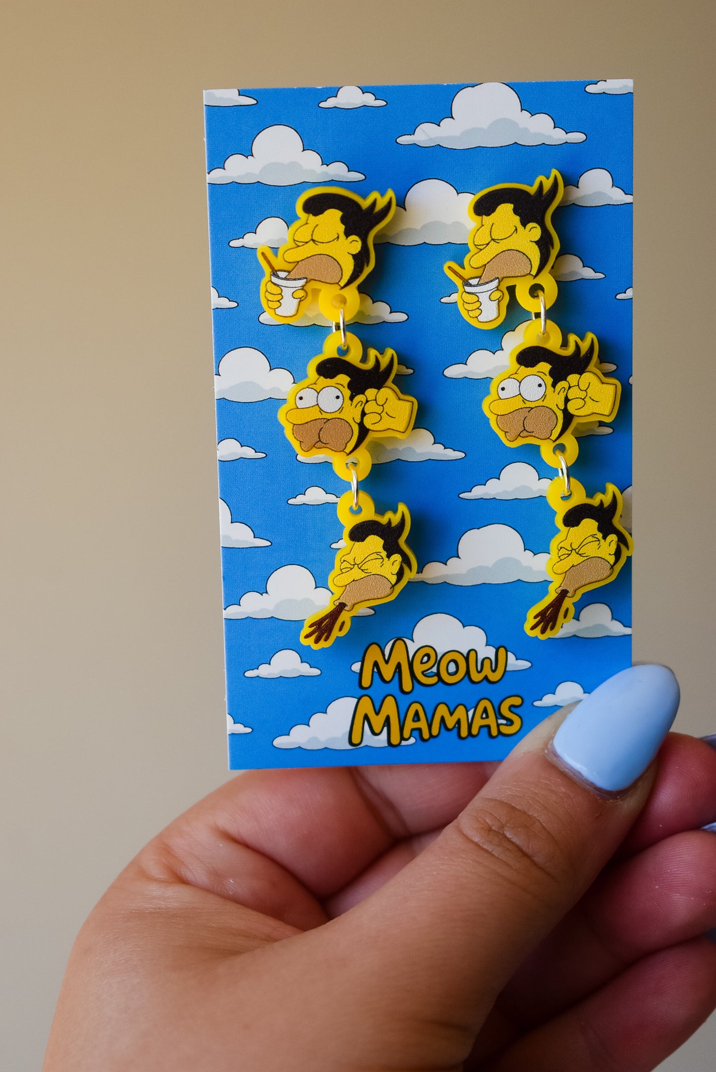 Punch Lenny in the back of the head acrylic dangle earrings
