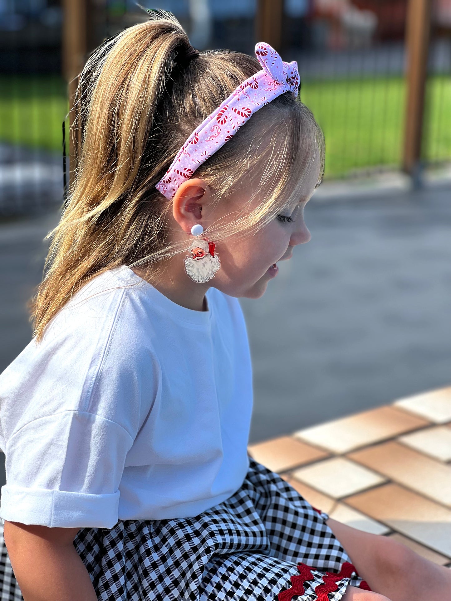 Bubblegum candy cane Twist Knot hard headband