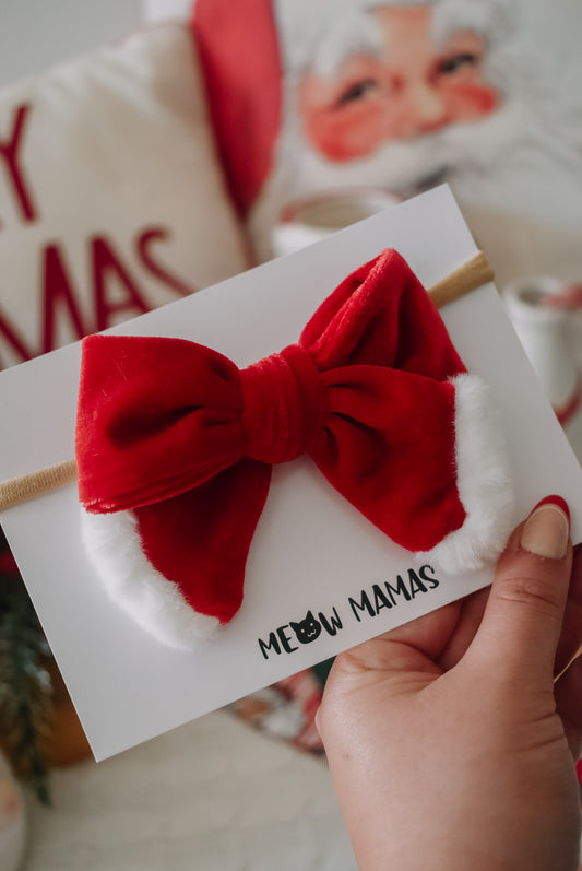 Santa baby hand tied bow