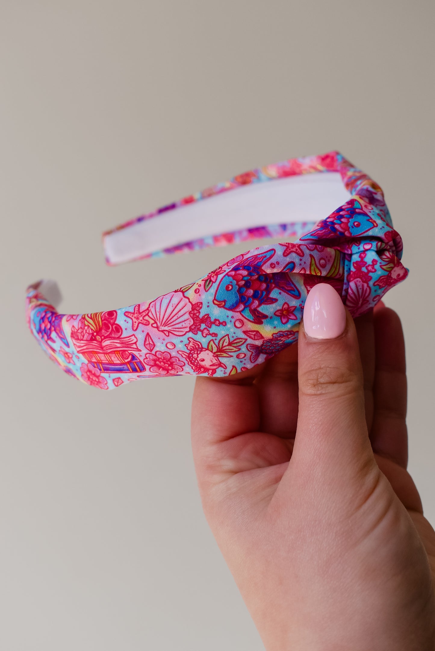 Pastel rainbow fish hard headband