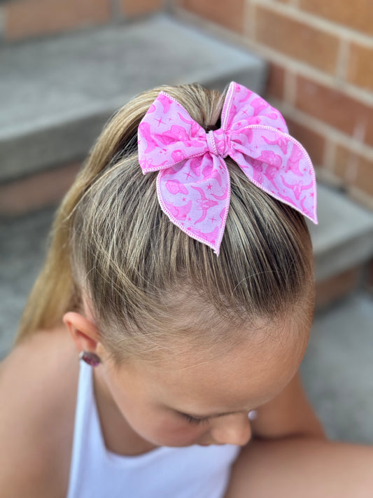 Pink western mini whimsical sailor bow