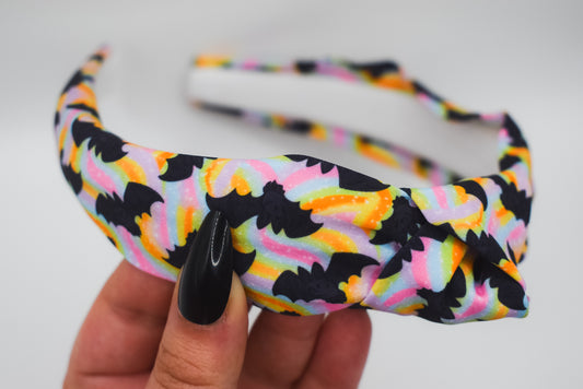 Pastel bats Top Knot hard headband