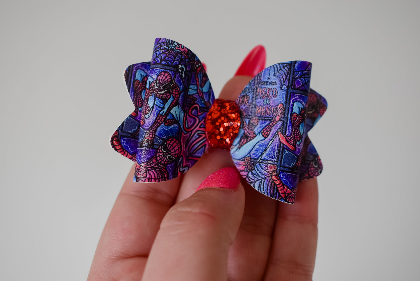 Spiderman comic scene bow